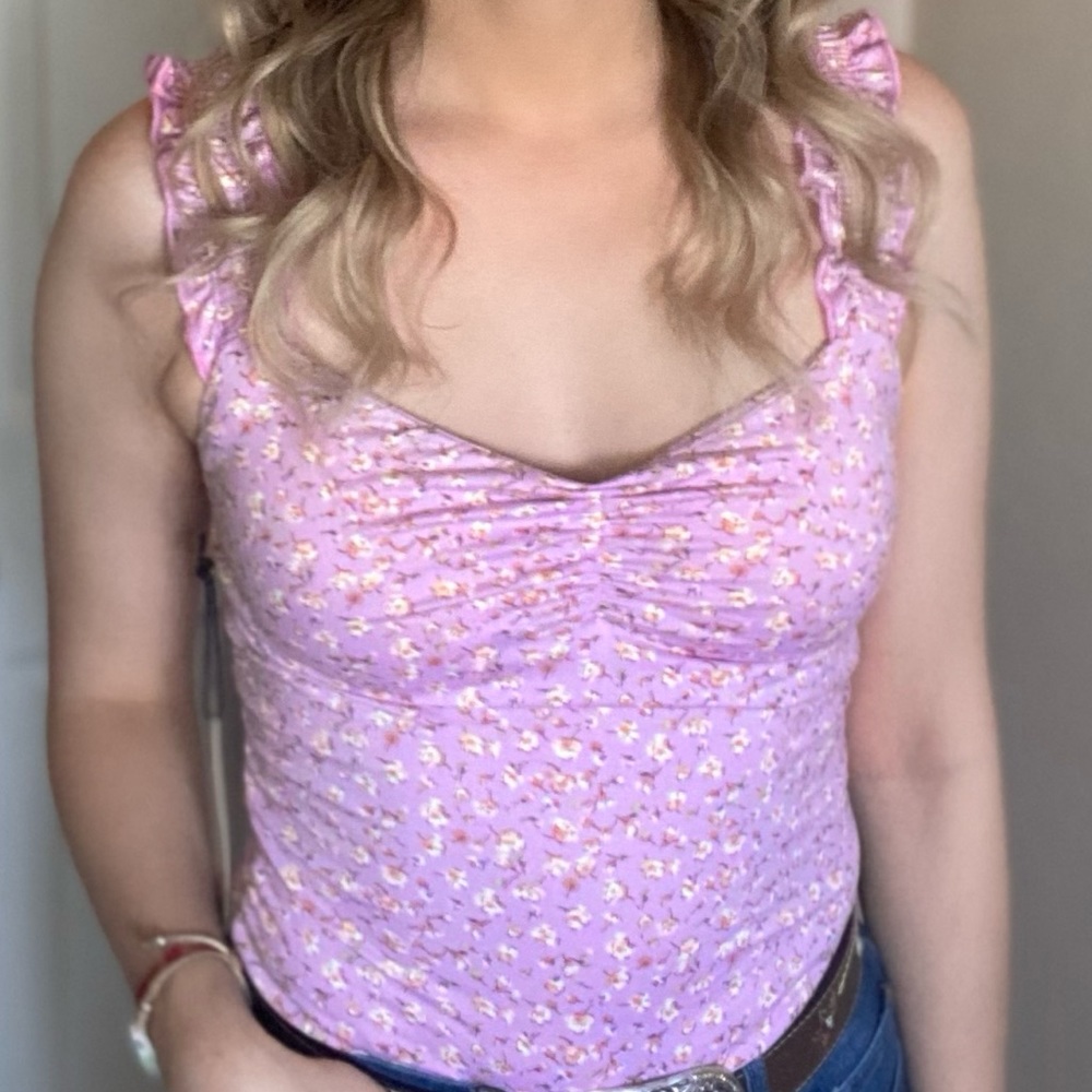NEW LAVENDER FLORAL BODYSUIT
